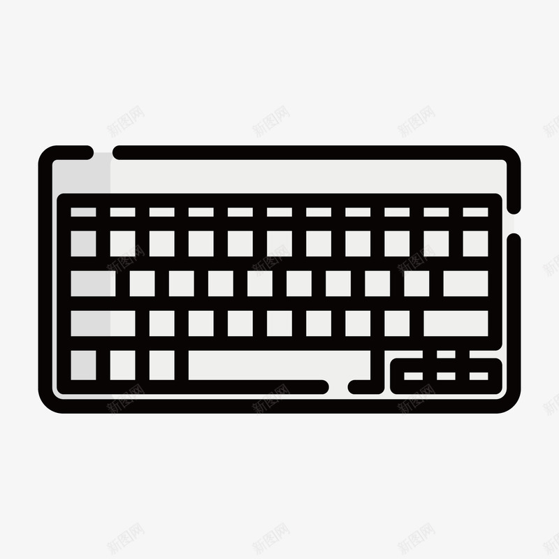 灰色手绘线稿键盘矢量图图标ai_新图网 https://ixintu.com 卡通 商务 图标 手绘 灰色 点击 科技 线稿 键盘 矢量图