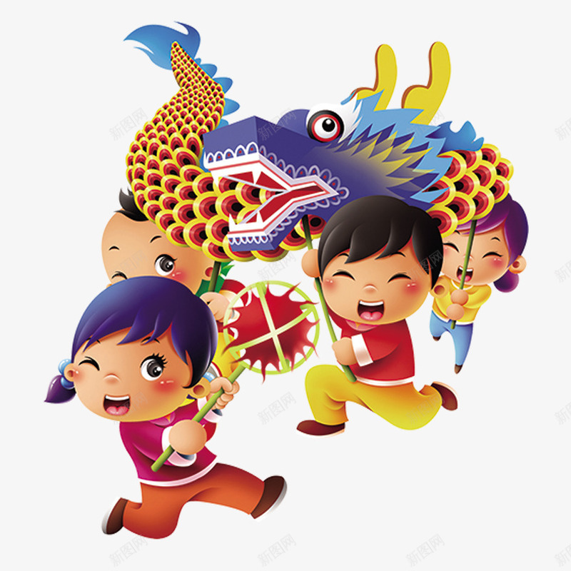2018年狗年春节喜庆小朋友舞龙psd免抠素材_新图网 https://ixintu.com 2018年 2018年狗年春节喜庆小朋友舞龙 喜庆 小朋友 春节 狗年 舞龙