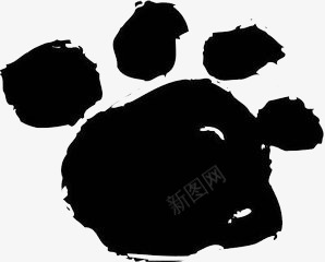 黑色脚印png免抠素材_新图网 https://ixintu.com 动物 卡通 可爱 狗狗 脚印
