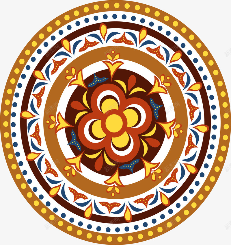 黄色中国风古典花纹png免抠素材_新图网 https://ixintu.com 古典花纹 复古花纹 新年 新春 春节 黄色花纹