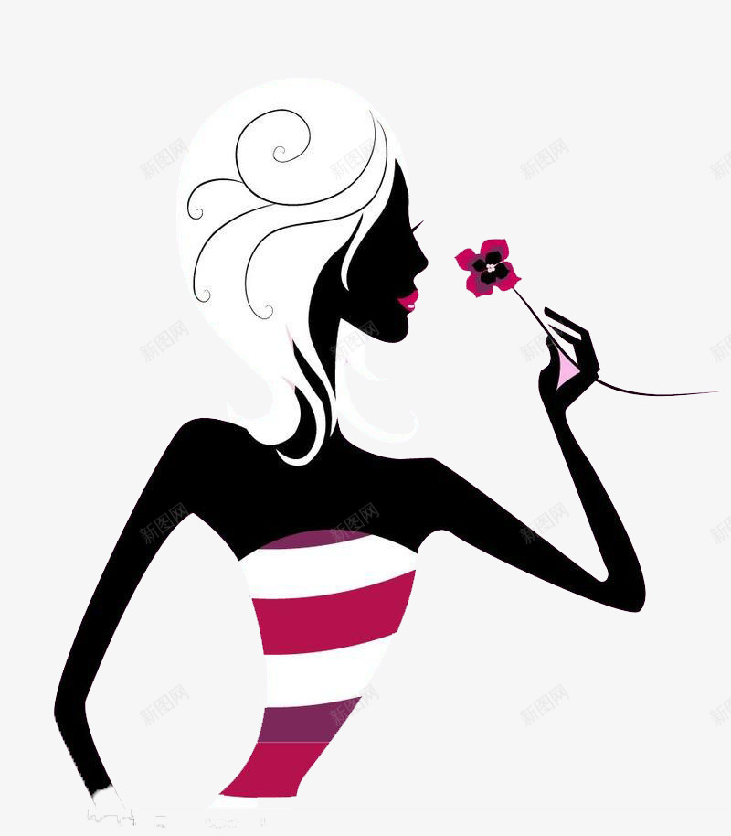 拿着花的美女png免抠素材_新图网 https://ixintu.com 卡通 微笑 手绘 气质 漂亮 美丽 美女 美女拿东西 花朵