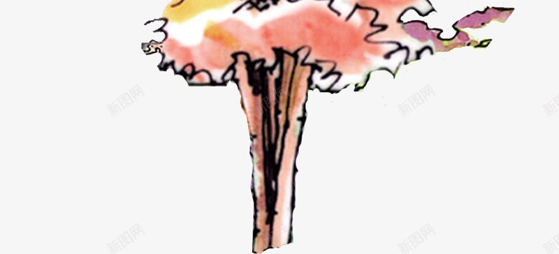 手绘粉色艺术大树png免抠素材_新图网 https://ixintu.com 大树 粉色 艺术