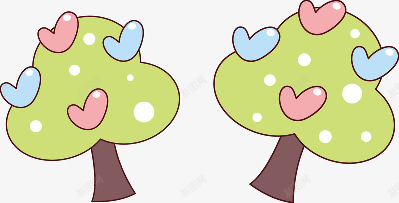 卡通插画装饰树png免抠素材_新图网 https://ixintu.com 卡通 大树 矢量插画 装饰树