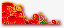 红色中国风祥云边框素材