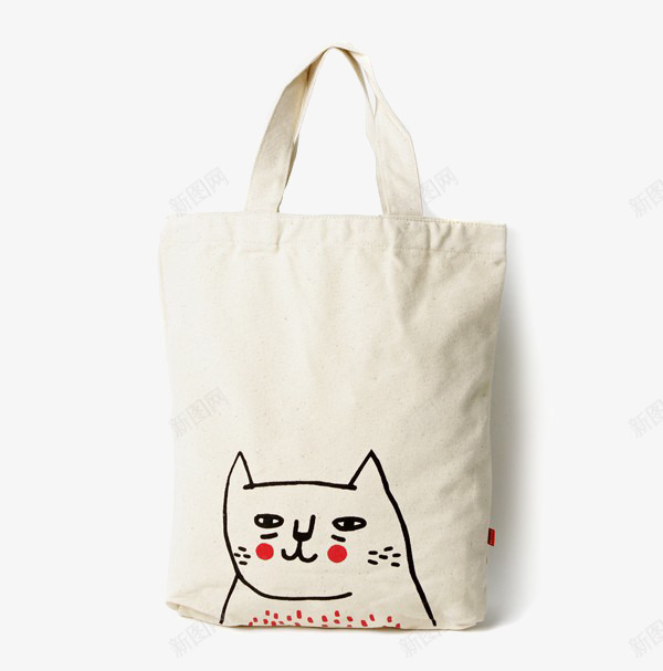 小猫装饰帆布袋png免抠素材_新图网 https://ixintu.com 实物 小猫 布袋 装饰