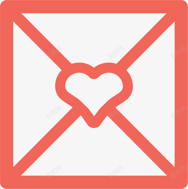 红色卡通信封图标png_新图网 https://ixintu.com 信封 卡通 图标 红色