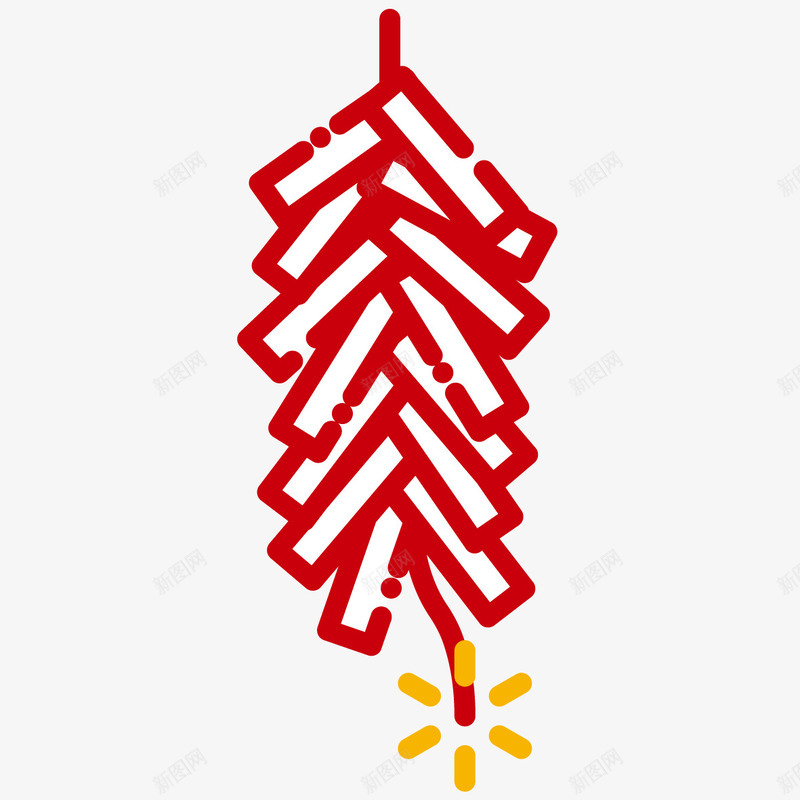 春节鞭炮png免抠素材_新图网 https://ixintu.com png图形 png装饰 手绘 红色 装饰 鞭炮