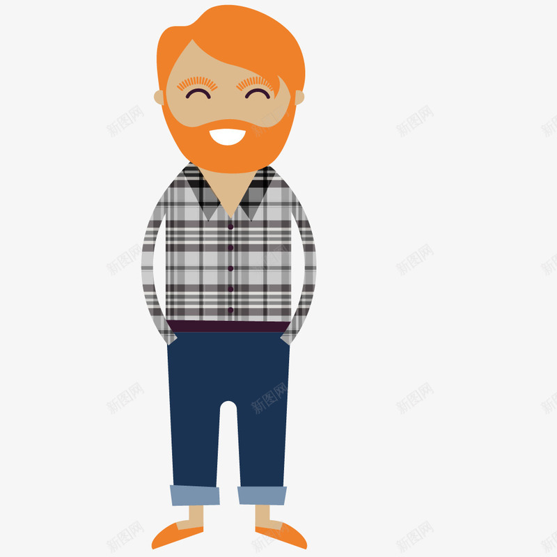 卡通手绘大胡子男人png免抠素材_新图网 https://ixintu.com 人物插图 卡通renwu 卡通手绘 大胡子男人 帅气的 阳光的男人
