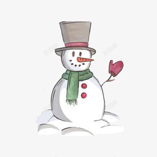 戴手套的雪人png免抠素材_新图网 https://ixintu.com 保暖 冬季 围巾 寒冷 帽子 手套 白雪 雪人