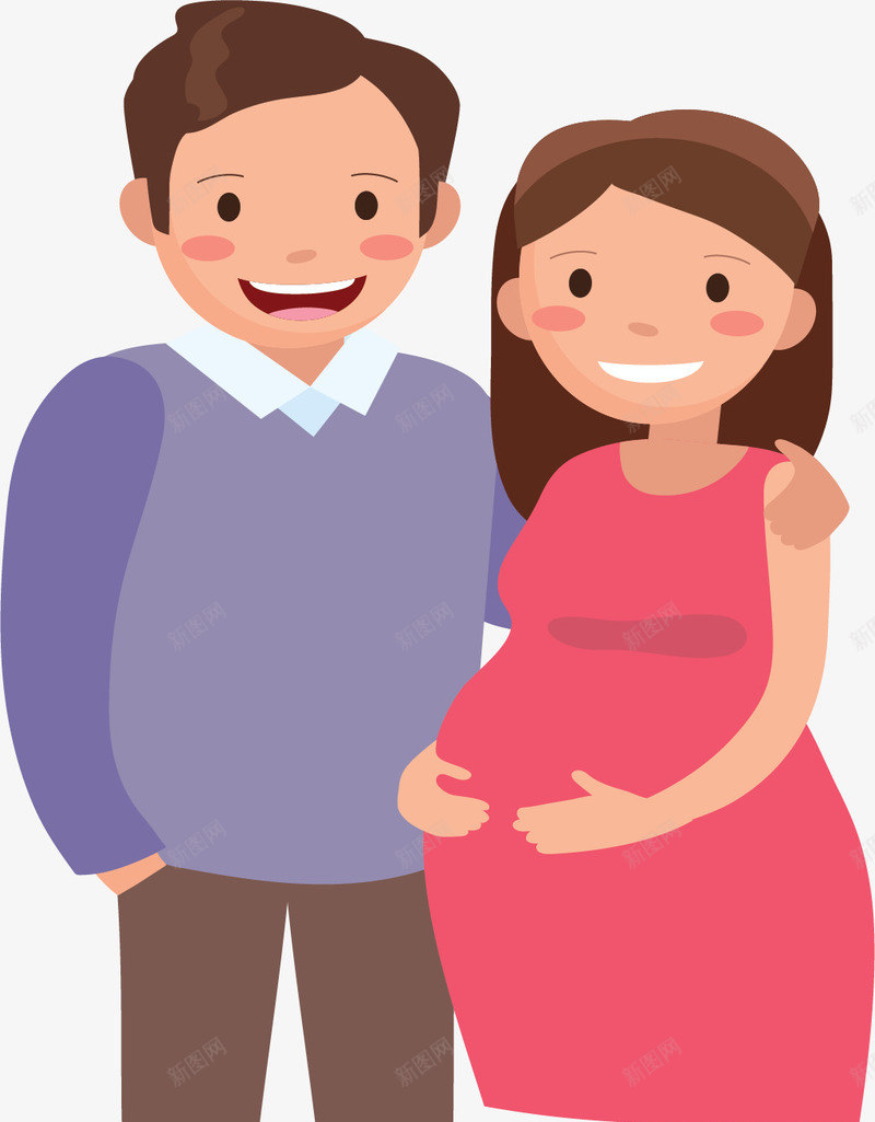 幸福快乐怀孕妻子矢量图ai免抠素材_新图网 https://ixintu.com 夫妻 夫妻俩 妻子 幸福夫妻 怀孕妻子 矢量png 矢量图