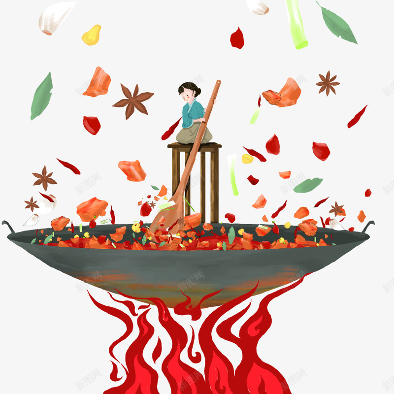 简约卡通秋冬火锅美食插画png免抠素材_新图网 https://ixintu.com PNG免抠 卡通 坐在火锅上的女孩 插画 火锅 秋冬 简约 美食