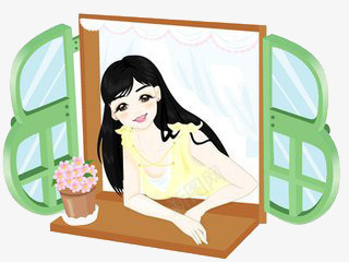 望着窗外的女生png免抠素材_新图网 https://ixintu.com 卡通 思恋 手绘 窗户