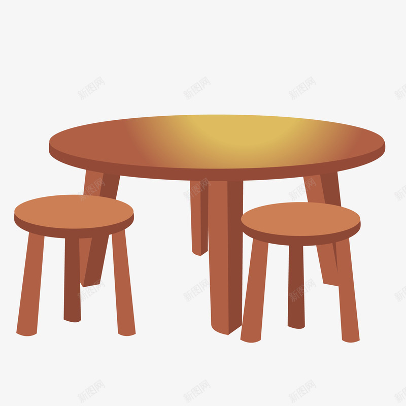 木质饭桌png免抠素材_新图网 https://ixintu.com 家具 木质 饭桌