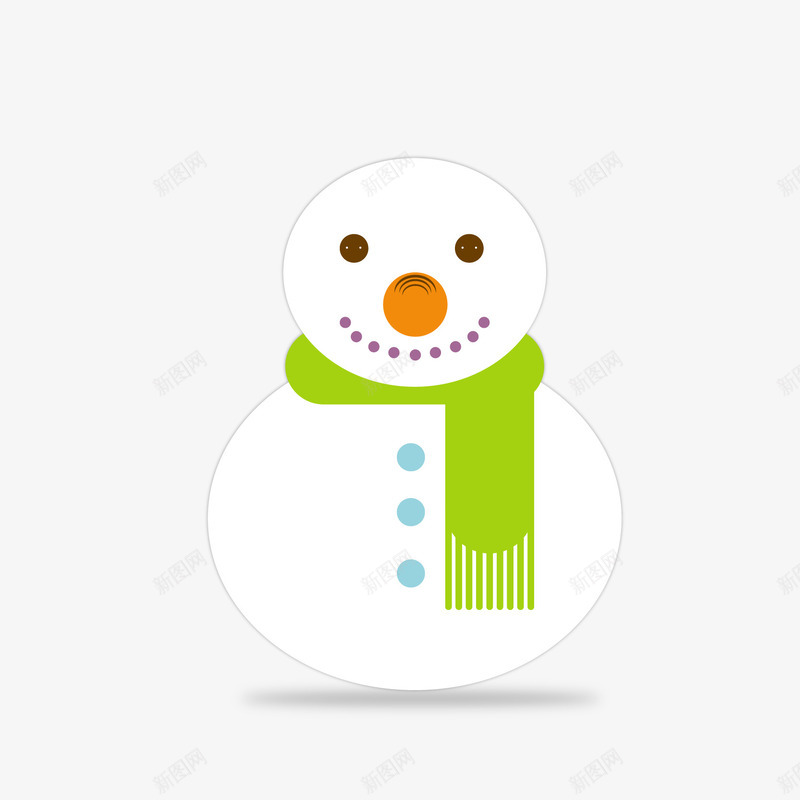 清新雪人矢量图ai免抠素材_新图网 https://ixintu.com 围着绿色围巾的雪人 清新雪人 雪人免费png下载 雪人矢量图 矢量图