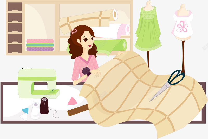 刚起床的女生png免抠素材_新图网 https://ixintu.com 卡通 女生 宅 起床 起床女孩