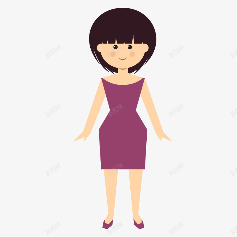 紫色裙女职员扁平人物插图矢量图ai免抠素材_新图网 https://ixintu.com 动漫动画 员工 女士 女职员 扁平化 简约 紫色裙 职员 职场人物 职工 设计 矢量图