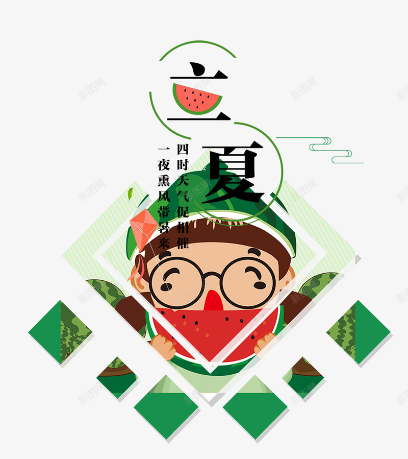 二十四节气之立夏清凉一夏主题卡psd免抠素材_新图网 https://ixintu.com 中国节气 二十四节气 二十四节气之立夏清凉一夏主题卡通免费下载 传统节日 夏天 夏季 清凉一夏主题卡通 立夏 艺术字