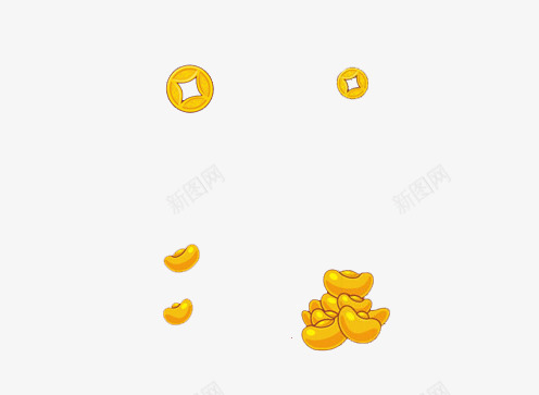 金钱元宝飘浮png免抠素材_新图网 https://ixintu.com 元宝 其他 淘宝首页设计元素 金钱 钱 铜钱 飘浮素材