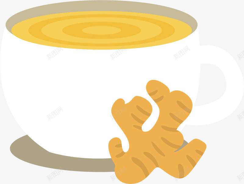 创意卡通姜茶装饰图案png免抠素材_新图网 https://ixintu.com 下午茶 咖啡 咖啡杯 咖啡杯具 姜茶 姜茶饮品 水彩 水彩咖啡杯子