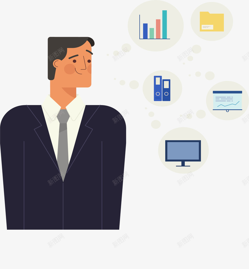 一个普通白领的工作计划png免抠素材_新图网 https://ixintu.com 冥想 工作流程 工作计划 思考 矢量素材