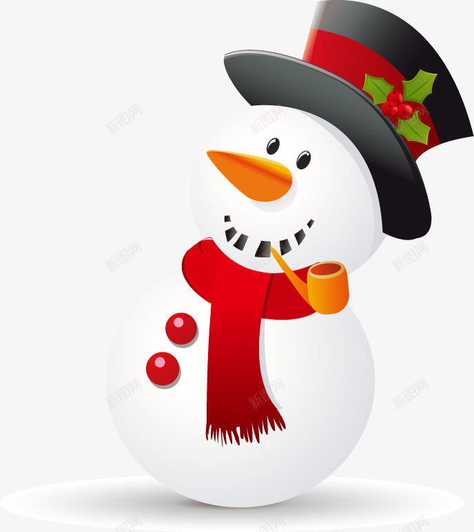 手绘圣诞雪人烟斗图案png免抠素材_新图网 https://ixintu.com 图案 圣诞 手绘 烟斗 雪人