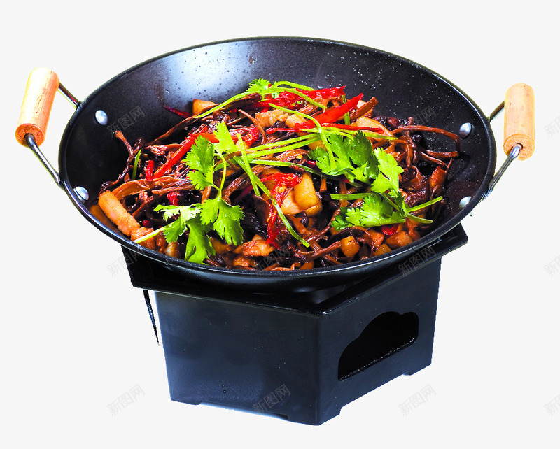 干锅茶树菇摄影png免抠素材_新图网 https://ixintu.com 传统美食 实物图 干锅茶树菇 摄影图 美食图片 餐饮