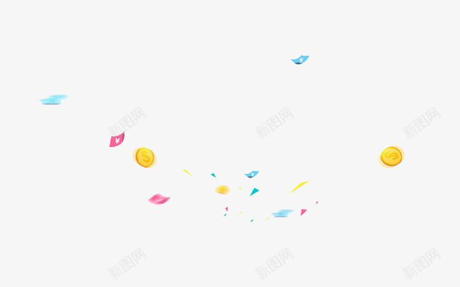 漂浮金钱png免抠素材_新图网 https://ixintu.com 彩纸 漂浮金钱 金币漂浮