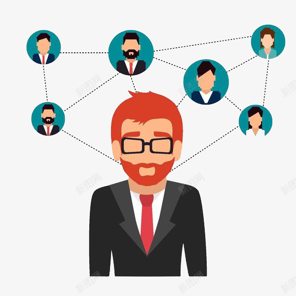 卡通商务男人png免抠素材_新图网 https://ixintu.com 关系网 商务 帅气的 手绘 男人 西装