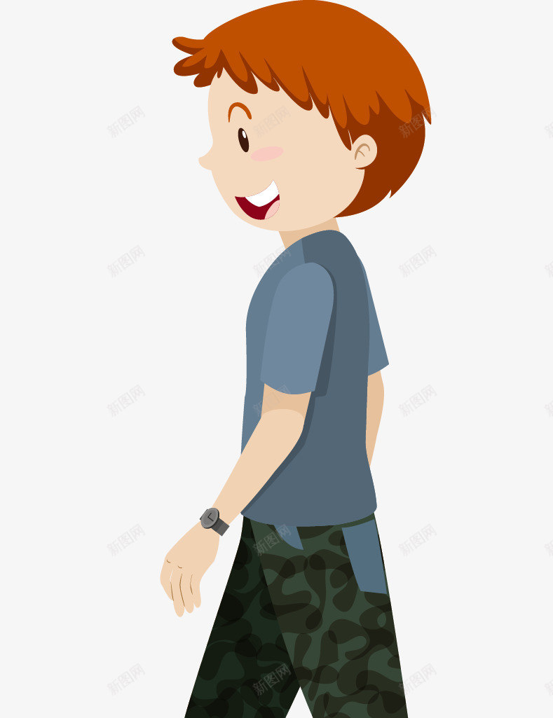 创意卡通小男孩png免抠素材_新图网 https://ixintu.com 人 小男孩 微笑 男人 男士 男孩 行走 锻炼