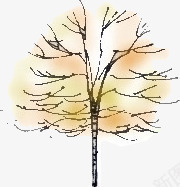 手绘黄色大树树干png免抠素材_新图网 https://ixintu.com 大树 树干 黄色