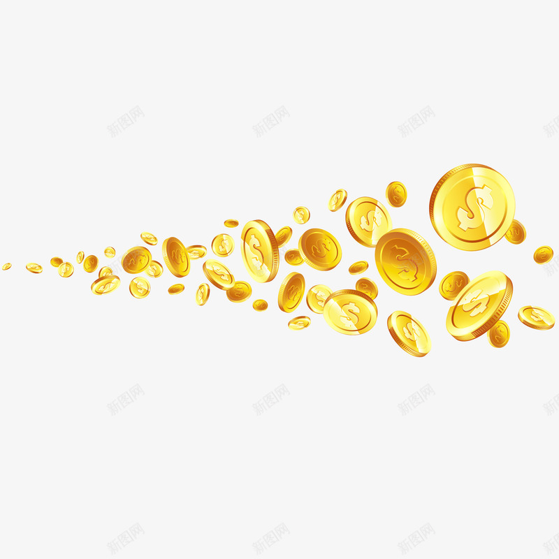 漂浮金币矢量图ai免抠素材_新图网 https://ixintu.com 商业 投资理财 漂浮金币免抠PNG 矢量金币 金融 钱 矢量图