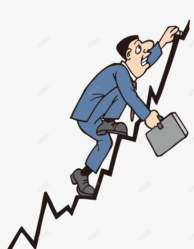 不断攀登的卡通男职员png免抠素材_新图网 https://ixintu.com 公司职员 卡通男人 往上爬 手绘男人 服务人员 矢量人员 职业人员 职员 跑腿服务 销售人员