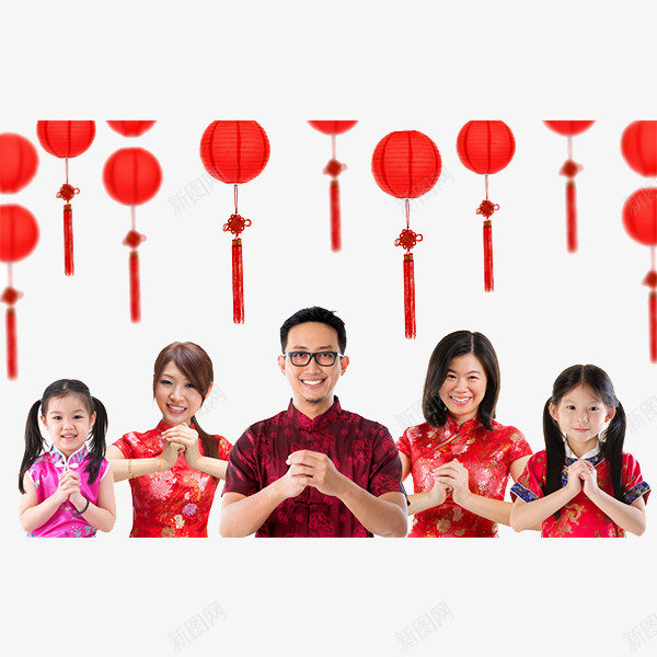 拜年png免抠素材_新图网 https://ixintu.com 恭贺新春 春节 灯笼 祝寿 红色 过年
