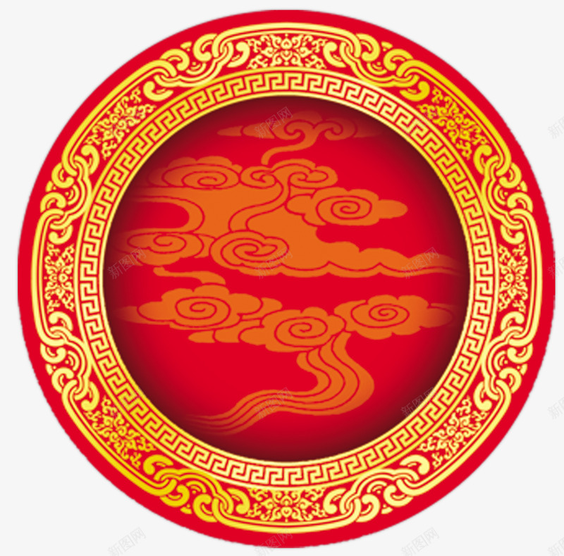 圆形花纹祥云png免抠素材_新图网 https://ixintu.com 圆形 祥云 花纹
