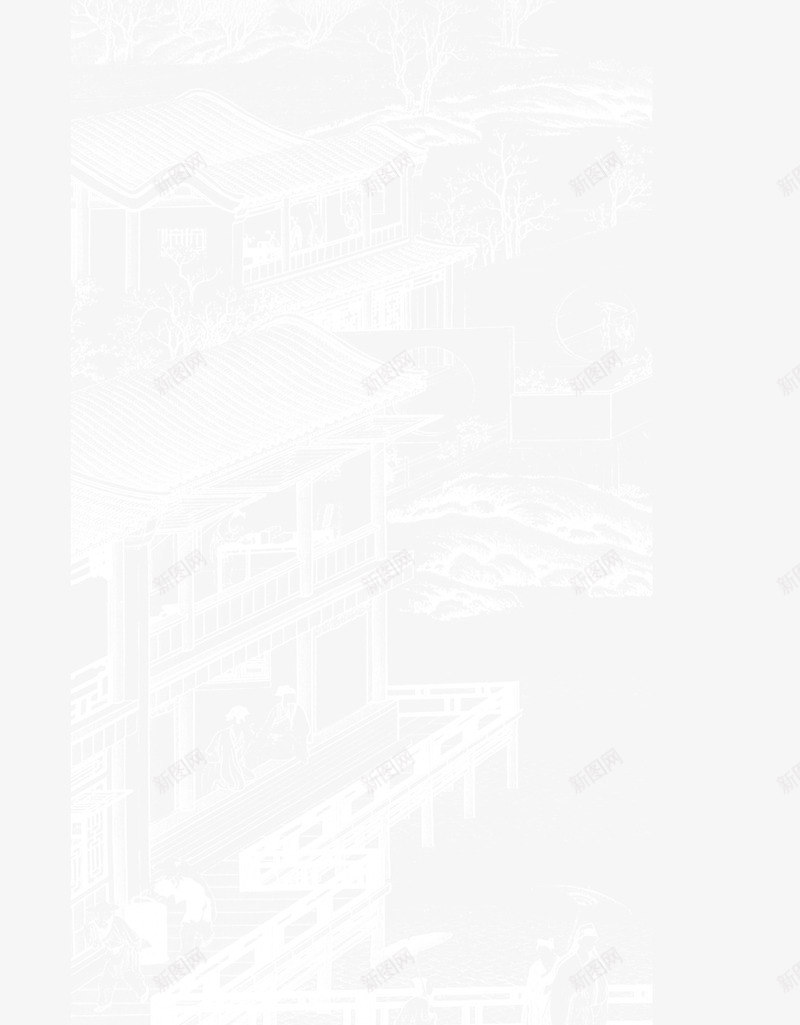 手绘古建筑png免抠素材_新图网 https://ixintu.com 中国风 古楼 国画 建筑 房子 手绘 水墨 水墨古楼 水墨房子 素描