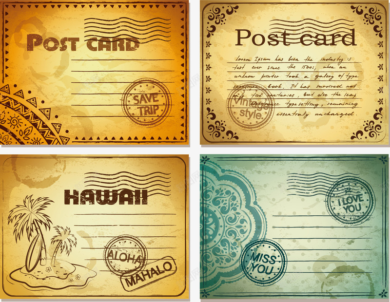 精美明信片边框矢量图ai免抠素材_新图网 https://ixintu.com card 创意 卡片 印章 复古 底纹 手绘 明信片 线条 经典 花纹 花边 边框 邮戳 矢量图