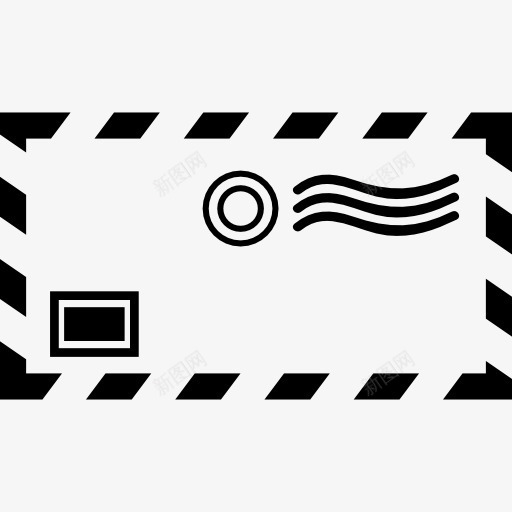 信封正面邮票图标png_新图网 https://ixintu.com 信封 信封前 加盖 工具 用具 短信 邮件 邮票 额
