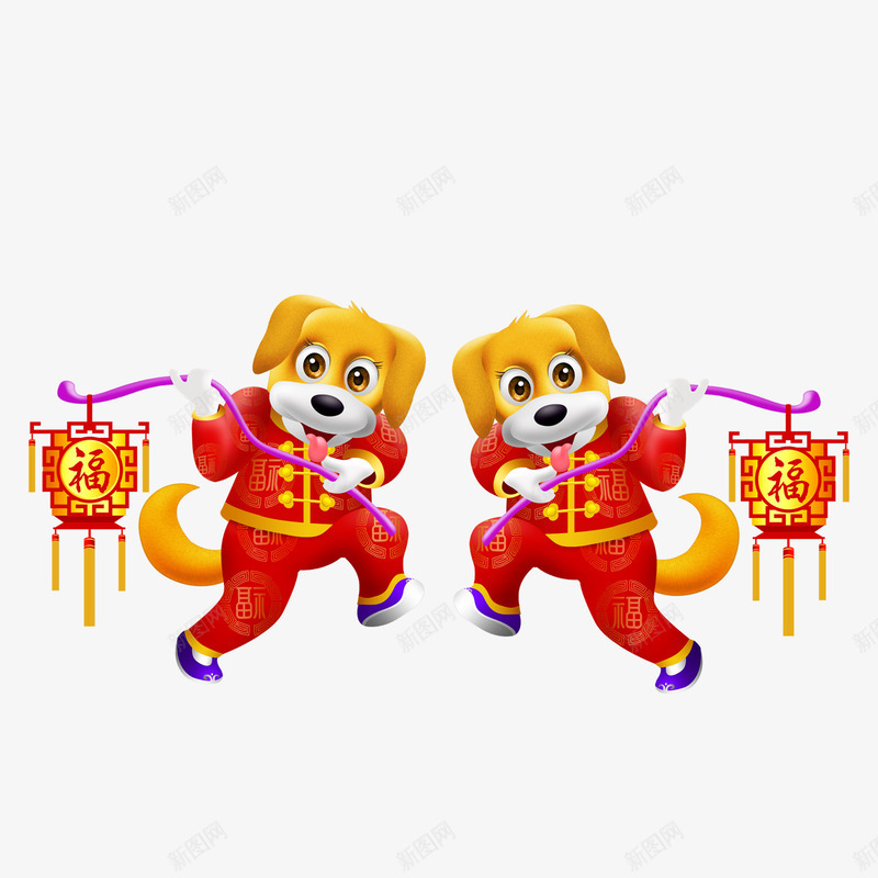 狗年大吉大利png免抠素材_新图网 https://ixintu.com PNG免抠图 PNG免抠图下载 吉祥如意 春节 灯笼 狗年 过大年