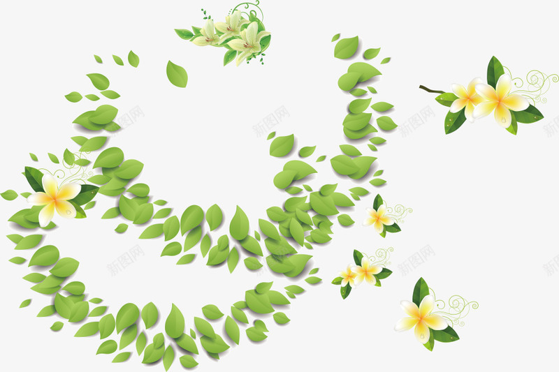 春暖花开美丽花朵png免抠素材_新图网 https://ixintu.com 春天 春季花朵 春暖花开 白色小花 绿色叶子 美丽花朵