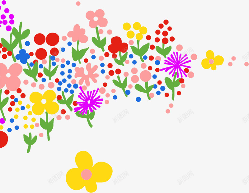 教师节手绘卡通花朵小草png免抠素材_新图网 https://ixintu.com 卡通 教师节 花朵