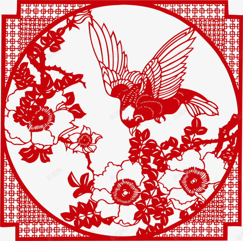新年红色窗花剪纸png免抠素材_新图网 https://ixintu.com 喜庆 新年窗花 新春剪纸 春节剪纸 窗花剪纸 红色窗花