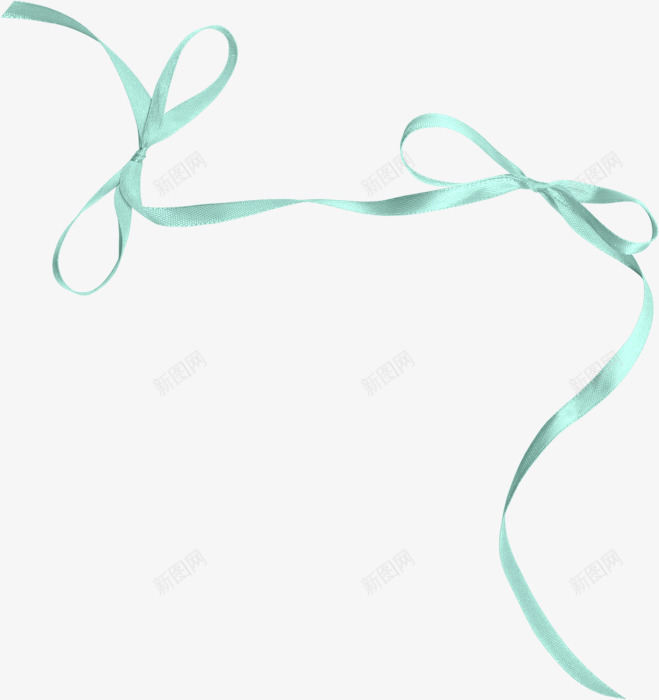 淡绿色蝴蝶结彩带漂浮png免抠素材_新图网 https://ixintu.com 免抠png 彩带 漂浮 装饰