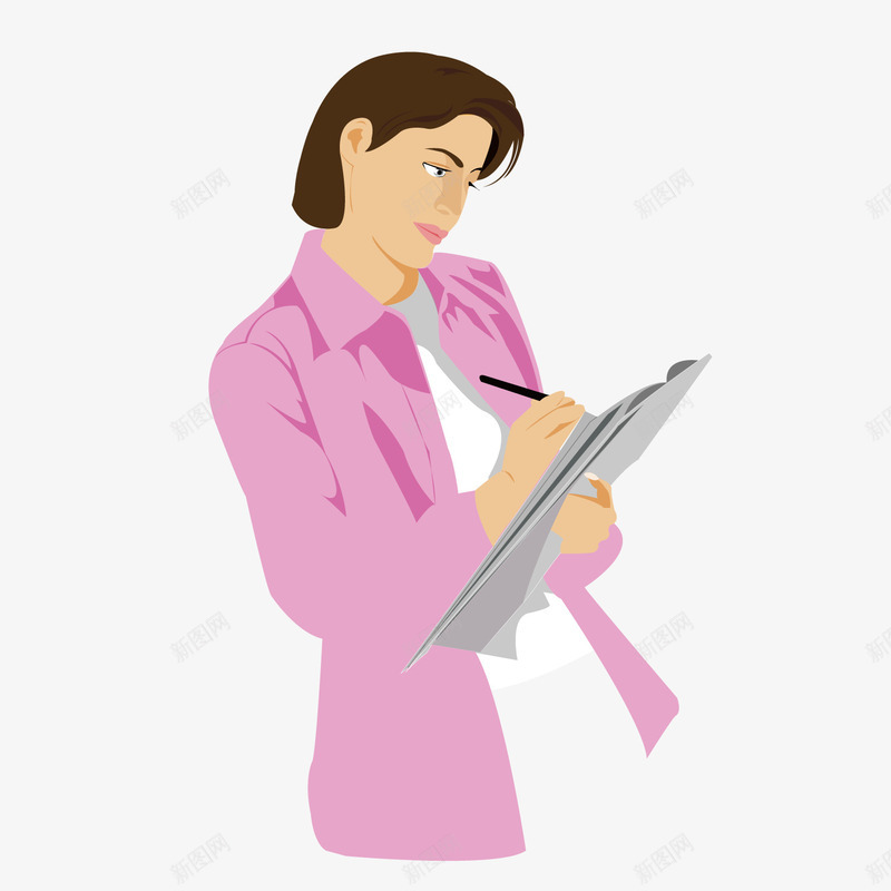 正在记录的记录员png免抠素材_新图网 https://ixintu.com 上班的人 工作 记录