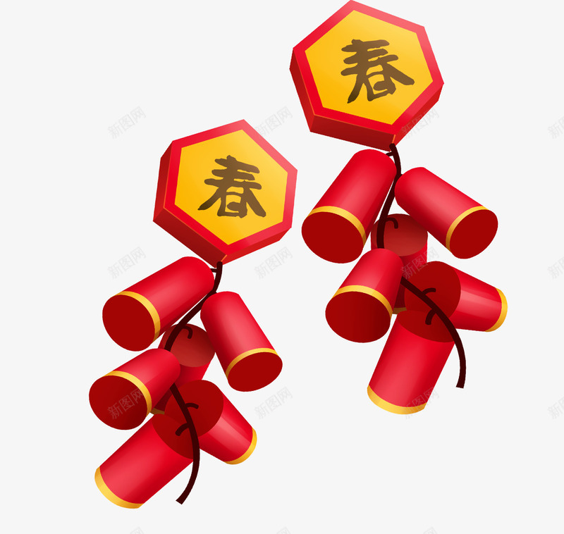 春节卡通手绘鞭炮psd免抠素材_新图网 https://ixintu.com 新年快乐 新春 新春祝福 春节 矢量卡通手绘图 贺岁 鞭炮