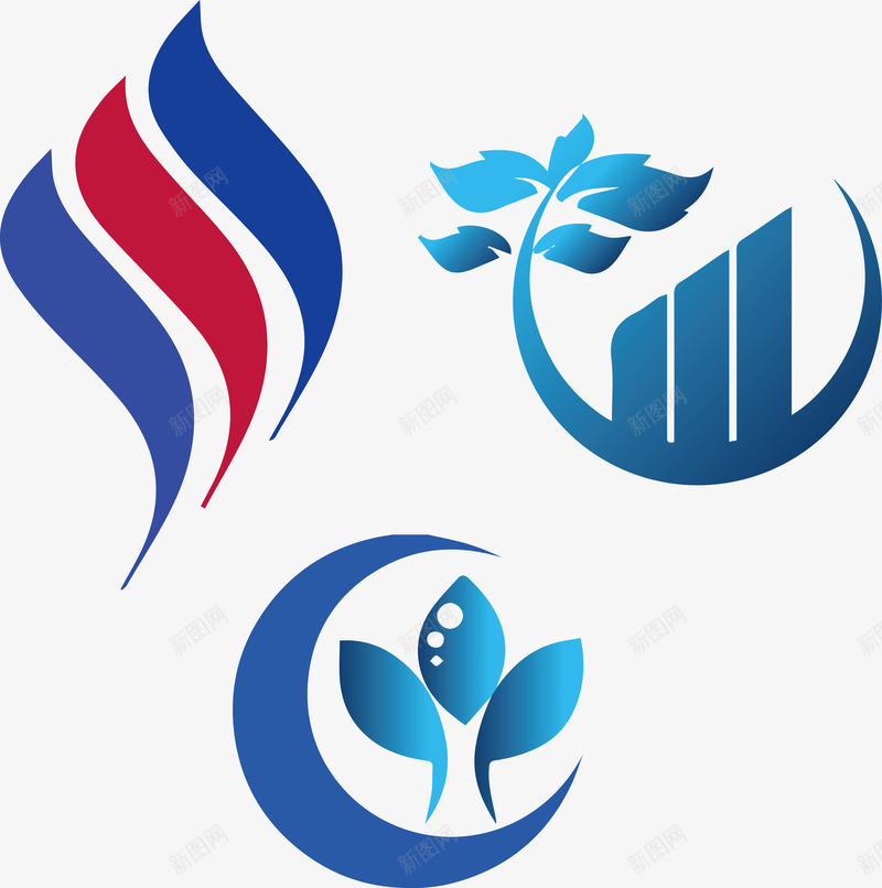 三个房地产logo图标png_新图网 https://ixintu.com 创意地产logo 创意房地产logo 科技