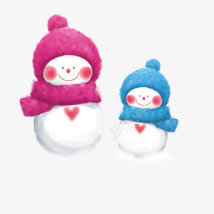 雪人围脖蓝色png免抠素材_新图网 https://ixintu.com 围脖 圣诞 粉色 蓝色 雪人