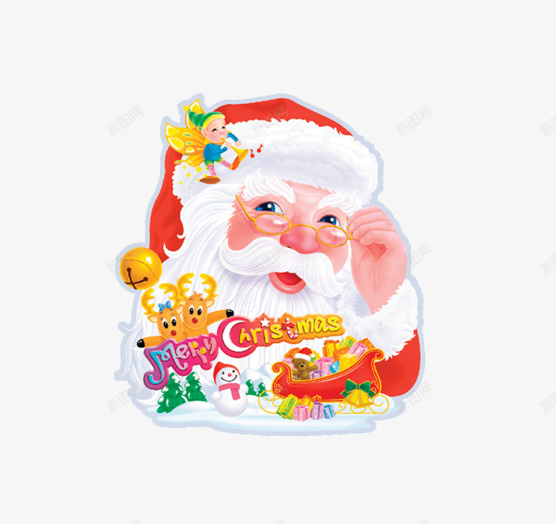 圣诞老爷爷png免抠素材_新图网 https://ixintu.com 圣诞节 平安夜 红白色 节日元素 装饰图案 送礼物老爷爷