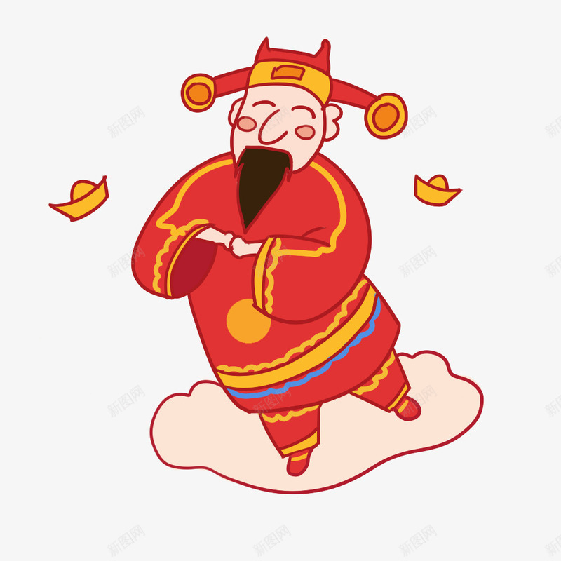 财神到卡通png免抠素材_新图网 https://ixintu.com 喜庆 招财进宝 新年大吉 新年快乐 春节 红包 财神 财神到 过年