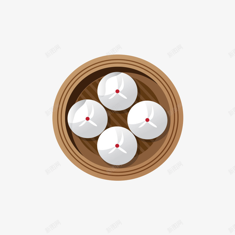 蒸包png免抠素材_新图网 https://ixintu.com 年夜饭 笼 蒸包 食物 饭桌