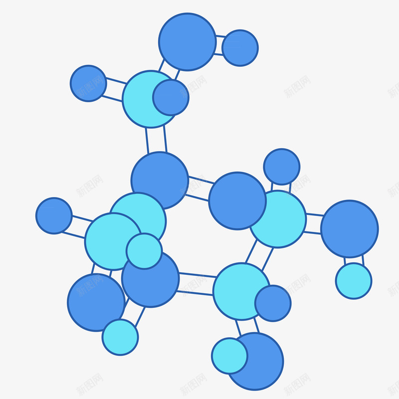 蓝色几何化学科技元素png免抠素材_新图网 https://ixintu.com 几何 分子元素 化学 医药 生物 科学 科学设计元素 科幻插图 科技 线条 细胞